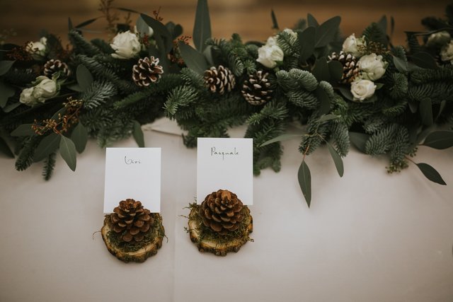 Toboz-ültetőkártyák - winter table decoration